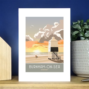 Burnham en el mar, Somerset. Tarjeta de felicitación vertical A6. Más de 500 para elegir.