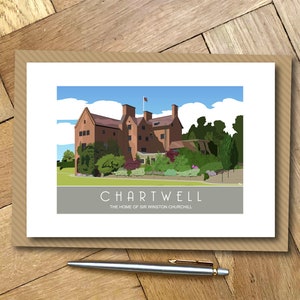 Carte de vœux Chartwell, Westerham, Kent. Carte de vœux paysage A6