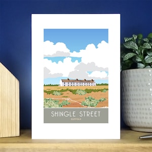 Shingle Street, Suffolk. A6 Portrait Greetings Card