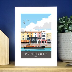 De Havenparade van Ramsgate, Thanet, Kent. A6 Portret Wenskaart. Meer dan 500 om uit te kiezen.