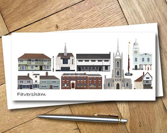 Faversham Town Greetings Card, DL. Market Town of Kings. Over 500 to choose from.
