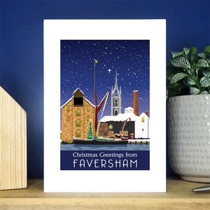 Neige de Faversham Creek, Noël. Carte de Noël. Remises sur quantité. Format A6. Cartes de voeux.
