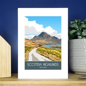 Highlands écossais, Écosse. Carte de voeux format A6. Plus de 500 au choix.