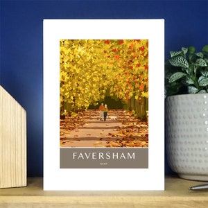 Faversham Recreation Ground, automne. Carte de voeux portrait A6. Plus de 500 modèles au choix.