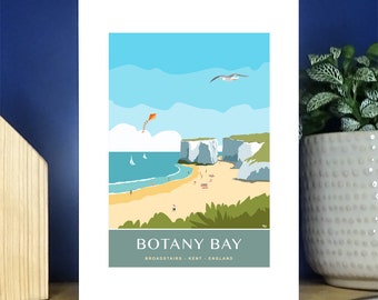 Botany Bay Broadstairs Grey Banner Portrait Greetings Card. Over 500 to choose from.