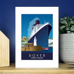 Dover Harbour with Liner Greetings Card. Over 500 to choose from.