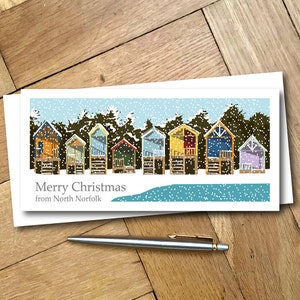 North Norfolk, Wells, vicino al mare. Biglietto di Natale. Biglietto d'auguri, DL