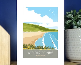Woolacombe Beach, North Devon. Portrait A6 Greetings Card