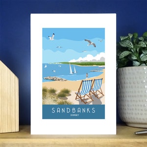 Sandbanks Dorset Portrait A6 Grußkarte. Über 500 zur Auswahl.