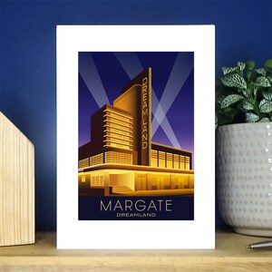 Carte de voeux Margate Dreamland Night. Plus de 500 au choix.