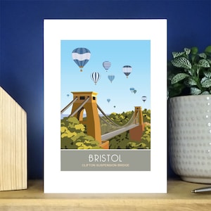 Clifton Suspension Bridge, Avon River, Bristol.  A6 Portrait Greetings Card. Over 500 to choose from.