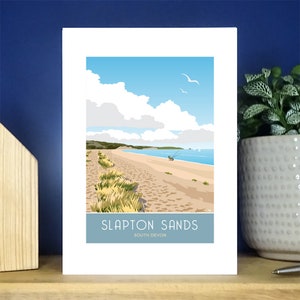 Slapton Sands, perto de Dartmouth. Devon. Cartão de boas vindas. Presente A6, cartão de felicitações. Mais de 500 para escolher.