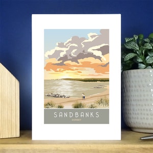 Sandbanks Sunrise, Dorset Portrait A6 Greetings Card. Over 500 to choose from.