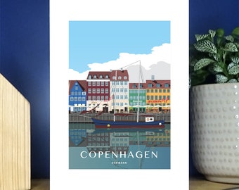 Copenhagen Waterfront, Denmark. A6 Portrait Greetings Card. Over 500 to choose from.