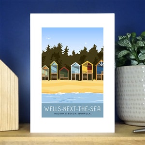 Holkham Beach Huts Wells Next the Sea Portrait Biglietto di auguri. Oltre 500 tra cui scegliere.