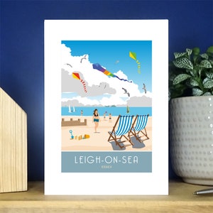 Leigh-on-Sea, Essex. Biglietto d'auguri verticale A6. Oltre 500 tra cui scegliere.