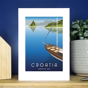 Croatie. Carte de voeux A6 Portrait. Plus de 500 au choix.