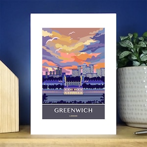 Cartão de felicitações de Greenwich. Londres. Mais de 500 para escolher.