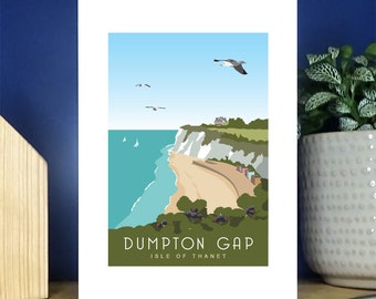 Dumpton Gap Broadstairs Green Bannert Greetings Card. Over 500 to choose from.