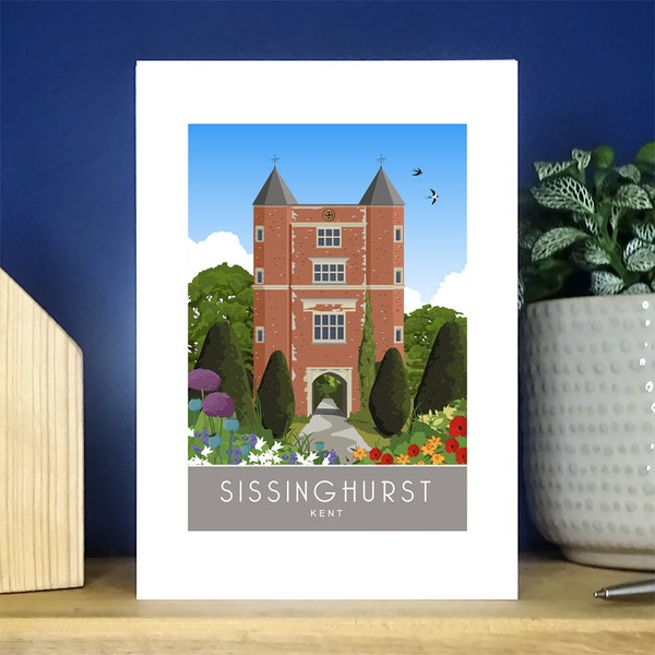 Sissinghurst Castle, Weald of Kent. A6 portrait Greetings Card. Over 500 to choose from.