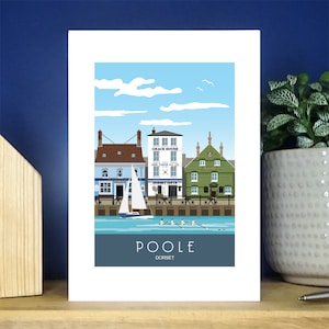 Poole Quay, Waterfront, Dorset. A6 Portrait Greetings Card. Over 500 to choose from.