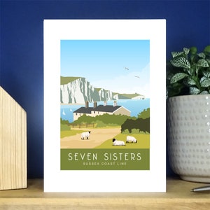 Seven Sisters, Sussex,. Porträt-Gruß-Karte. Über 500 zur Auswahl.