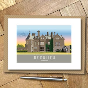 Biglietto d'auguri con ritratto di Beaulieu, Palace House, Hampshire. Oltre 500 tra cui scegliere.
