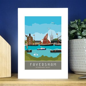 Carte de voeux Faversham Creek, Standard Quay, Kent. Format A6. Plus de 500 modèles au choix.