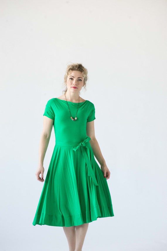green midi summer dress
