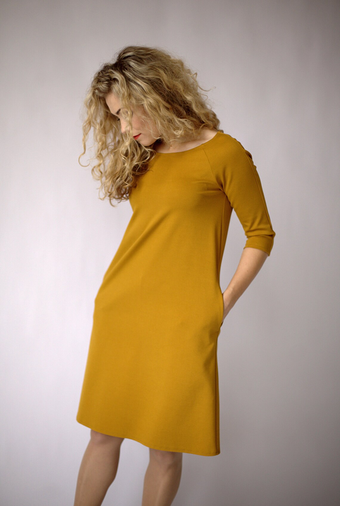 Mustard dress long sleeve autumn dresses for women long Etsy