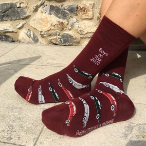 Men's 'Classic Sport' socks personalised to order via custom embroidery. Classic car / Porsche / Gift for him / Father's Day / 911. image 1