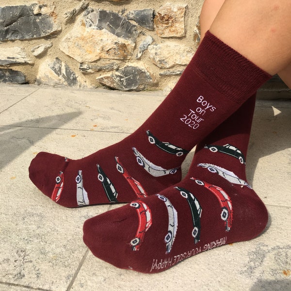 Men's 'Classic Sport' socks personalised to order via custom embroidery. Classic car / Porsche / Gift for him / Father's Day / 911.