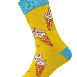 "Herren oder Damen, Baumwollsocken ""Ice Cream Cone"" in 2 Größen." Neuheit Socken, Geburtstagsgeschenk, Geburtstagsgeschenk, Geburtstagssocken.