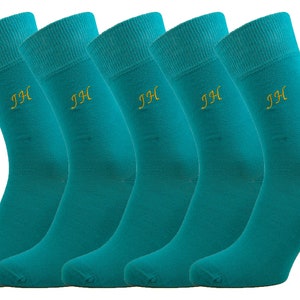 UK Size 7-11 EU size 41-46 Five pair Men/'s Bespoke Monogram Dress socks x27 sock colours available to select from. US size 8-12