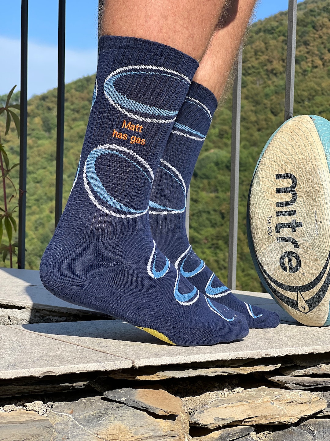 Socks Design Rugby Men's Bespoke Embroidered 'rugby' Sports Socks. Made to Order in the UK ...