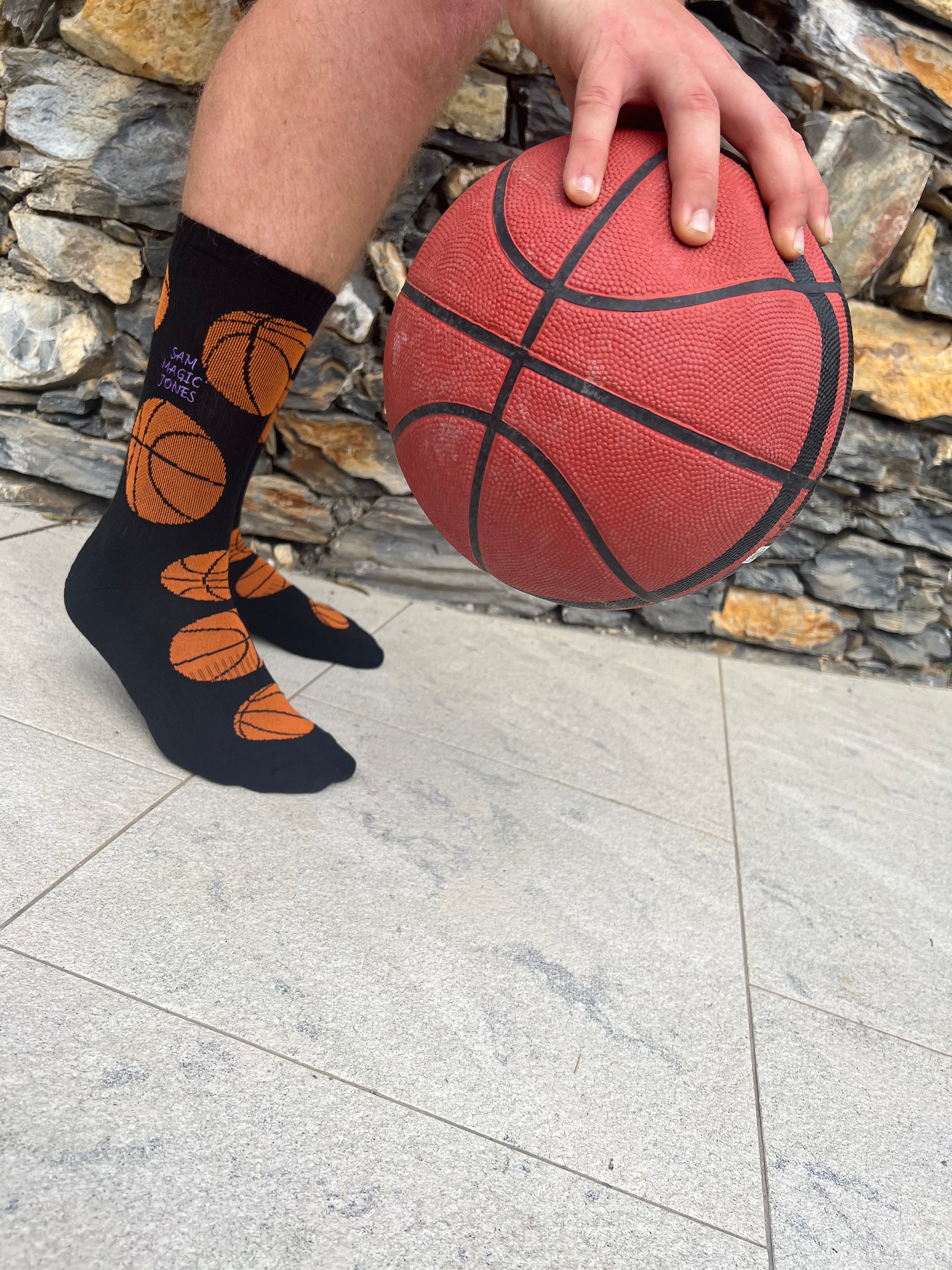 Calcetines deportivos de baloncesto bordados a medida para hombre