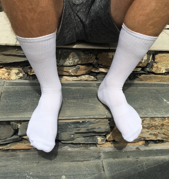 Men's or Ladies Crew Sport Socks. Gym Socks/ White Sports / Retro