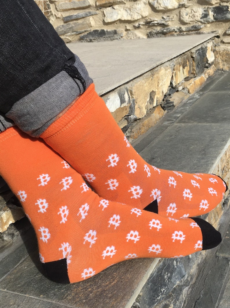 size UK 7-11 Euro 41-45 US 10-12 gift for men Men/'s /'Bitcoin/' socks