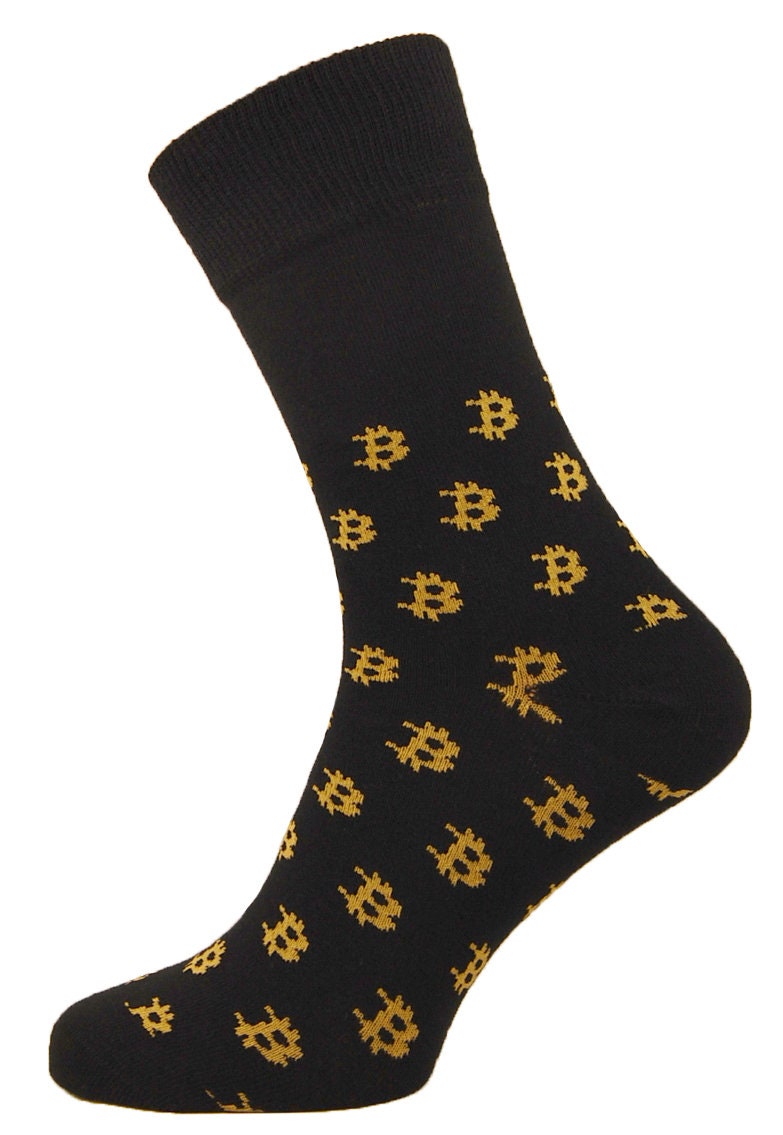Image of Men's "Bitcoin' Socks, Size Uk 7-11/Euro 41-45 Us 10-12/ Gift For Men
