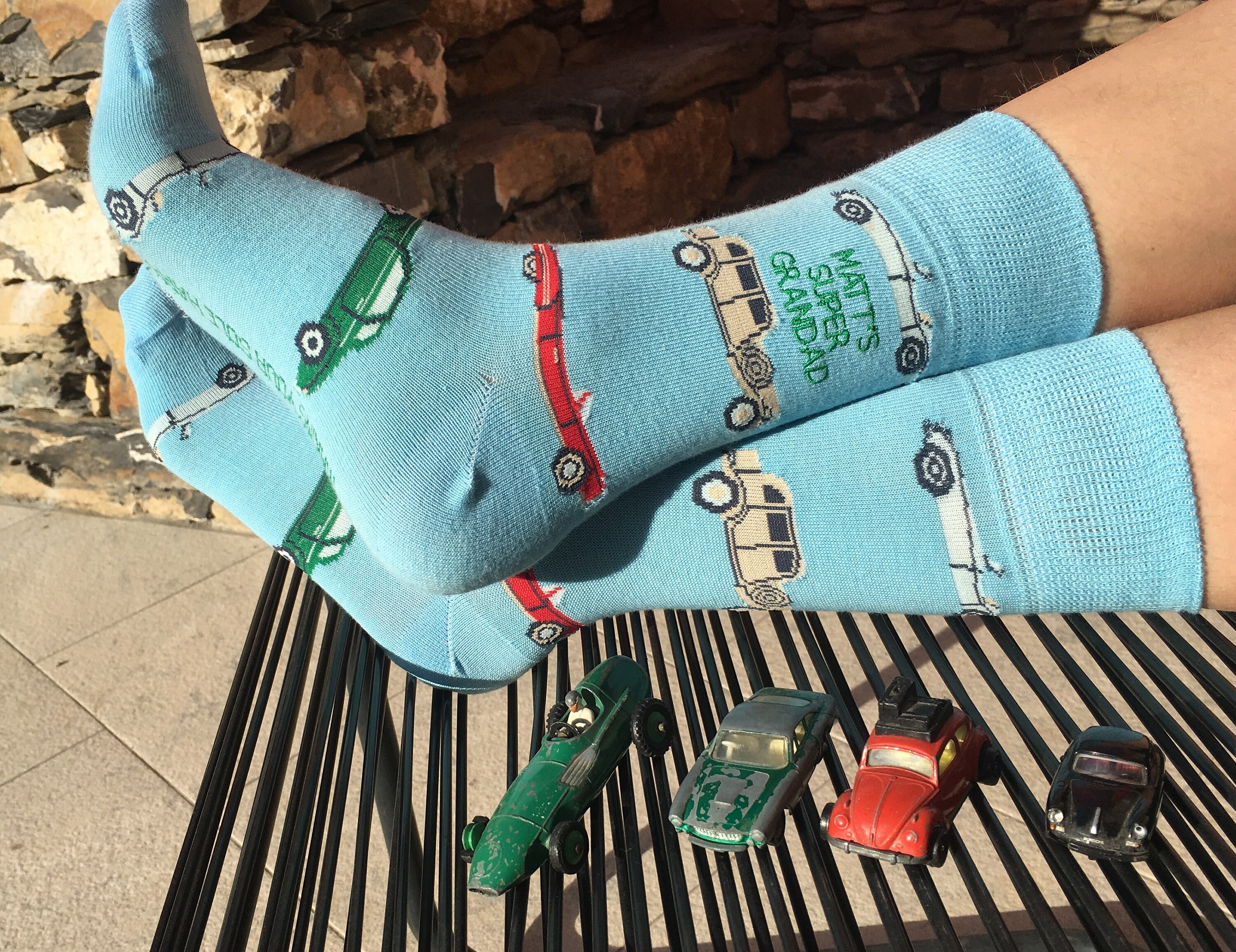 Image of Men's Personalised "Vintage Car' Socks, Customised, Embroidered Gift - 1 Pair, Rich Cotton