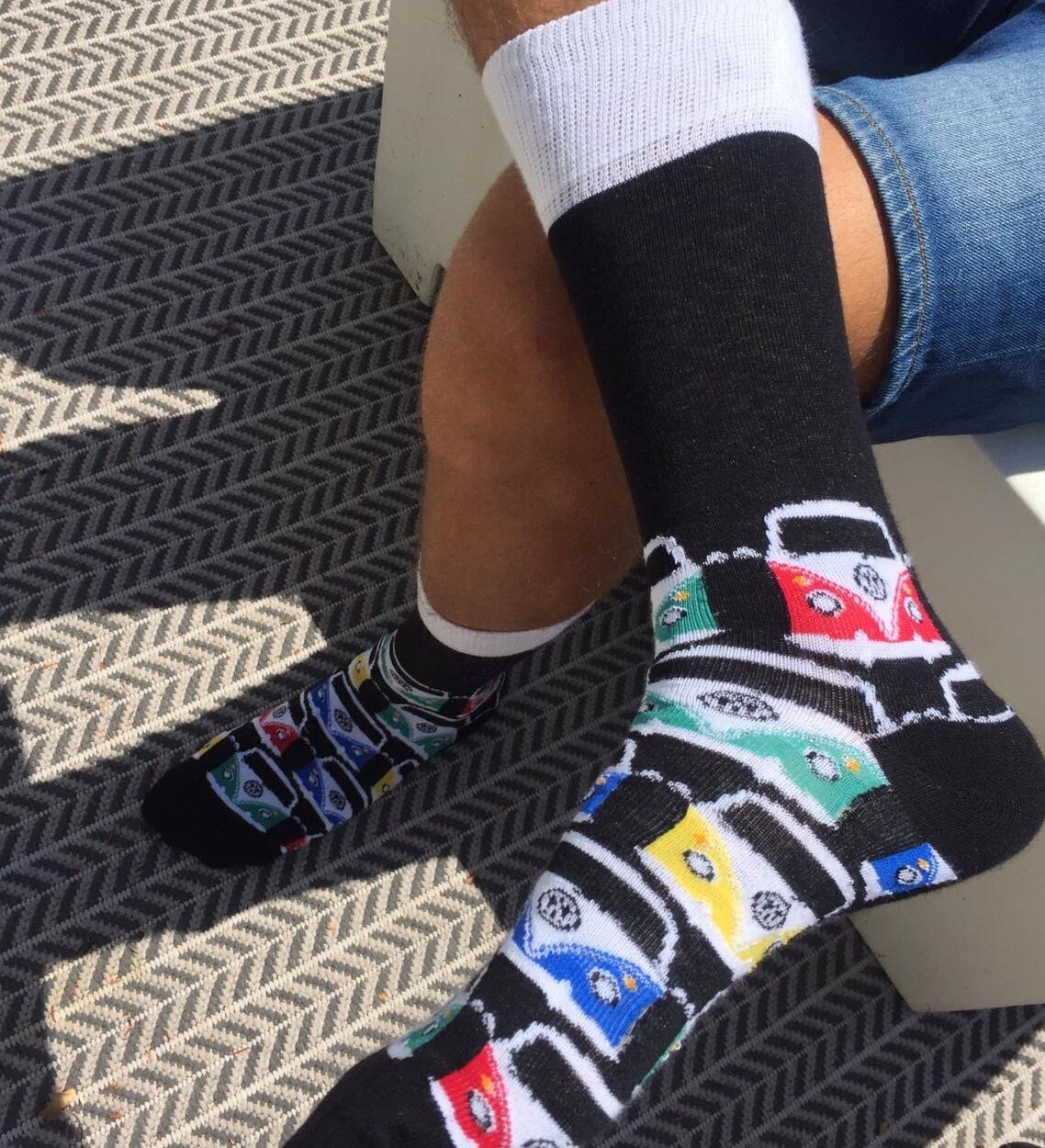 Image of Men's "Campervan' Dress Socks, Size Uk 7-11/Euro 41-45 Us 10-12