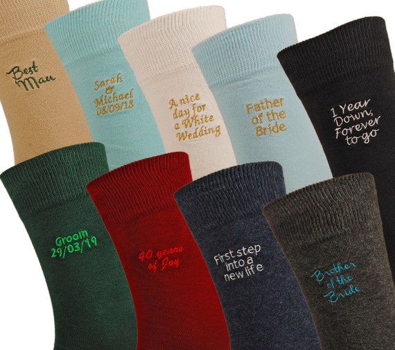 embroidered dress socks Monogrammed Men's Dress Socks – The Proper Groom