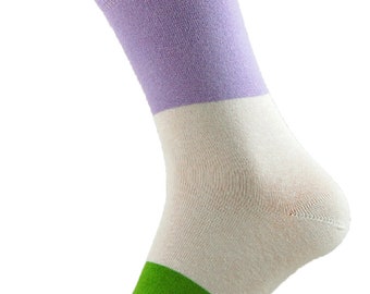 Unisex adultos 'Genderqueer Pride Socks'. Rico en algodón, bandera del orgullo, calcetines LGBTQ, regalo novedoso, regalo del mes del orgullo, género queer.