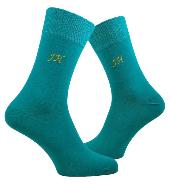 embroidered dress socks Custom Monogrammed Socks | Essential Blues