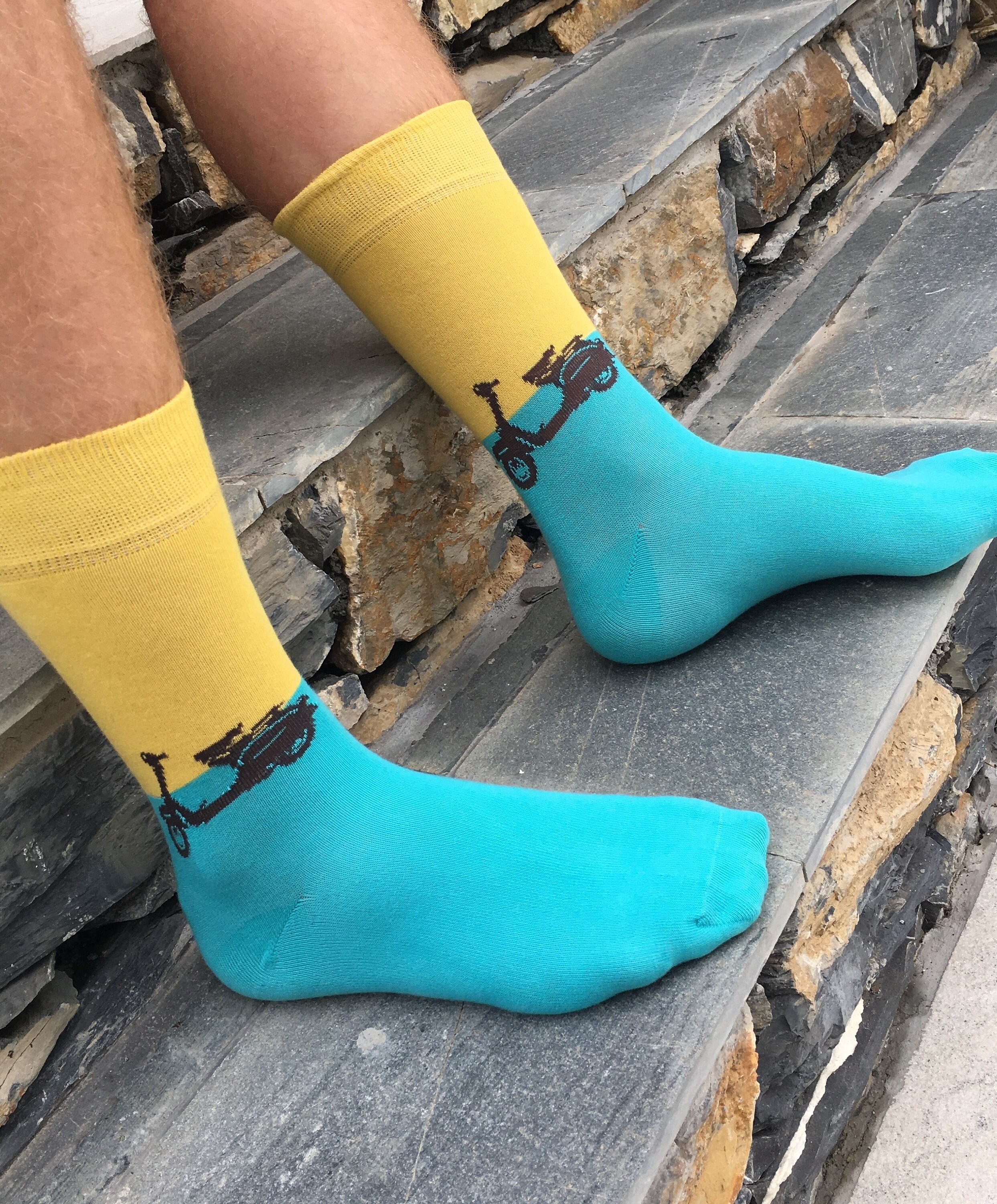 Image of Men's "Vintage Scooter' Dress Socks, Size Uk 7-11/Euro 41-45 Us 10-12