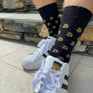 Men&#39;s &#39;Bitcoin&#39; socks. Crypto / Crypto Currency / Gift for men / Father&#39;s Day / Novelty socks.