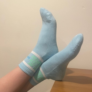 Women's mini crew 'Slay, Sleep, Repeat' sport socks. Combed cotton with ribbed leg/cushioned sole/arch support. Gym socks, slogan socks.