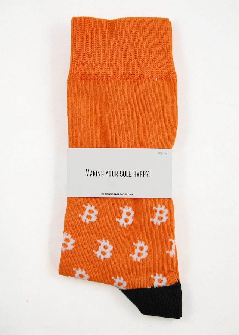 size UK 7-11 Euro 41-45 US 10-12 gift for men Men/'s /'Bitcoin/' socks