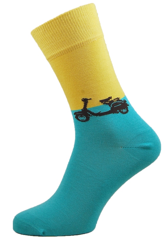 Retro Mod Socken 60s 70s Style Herren Socken 2 Paar Pack In Senfgelb - Retro Mod Style Für Jeden Tag MACAHEL Socken