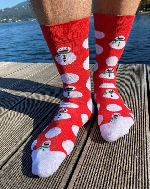 Calcetines de hombre 'Big Dot Snowman'. Calcetines navideños ricos en  algodón, Regalo para él, Papá Noel secreto, Relleno de calcetín, Novedad,  Navidad, Calcetines de muñeco de nieve. -  México